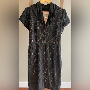 Collective London Black Lace Dress with Short Sleeves